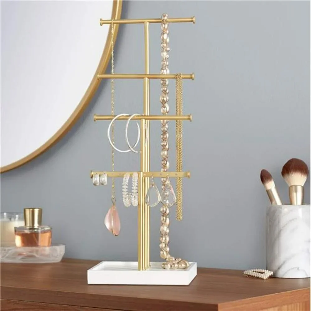 Jewelry tree stand 4 tier organizer holder for necklaces earrings bracelets ring